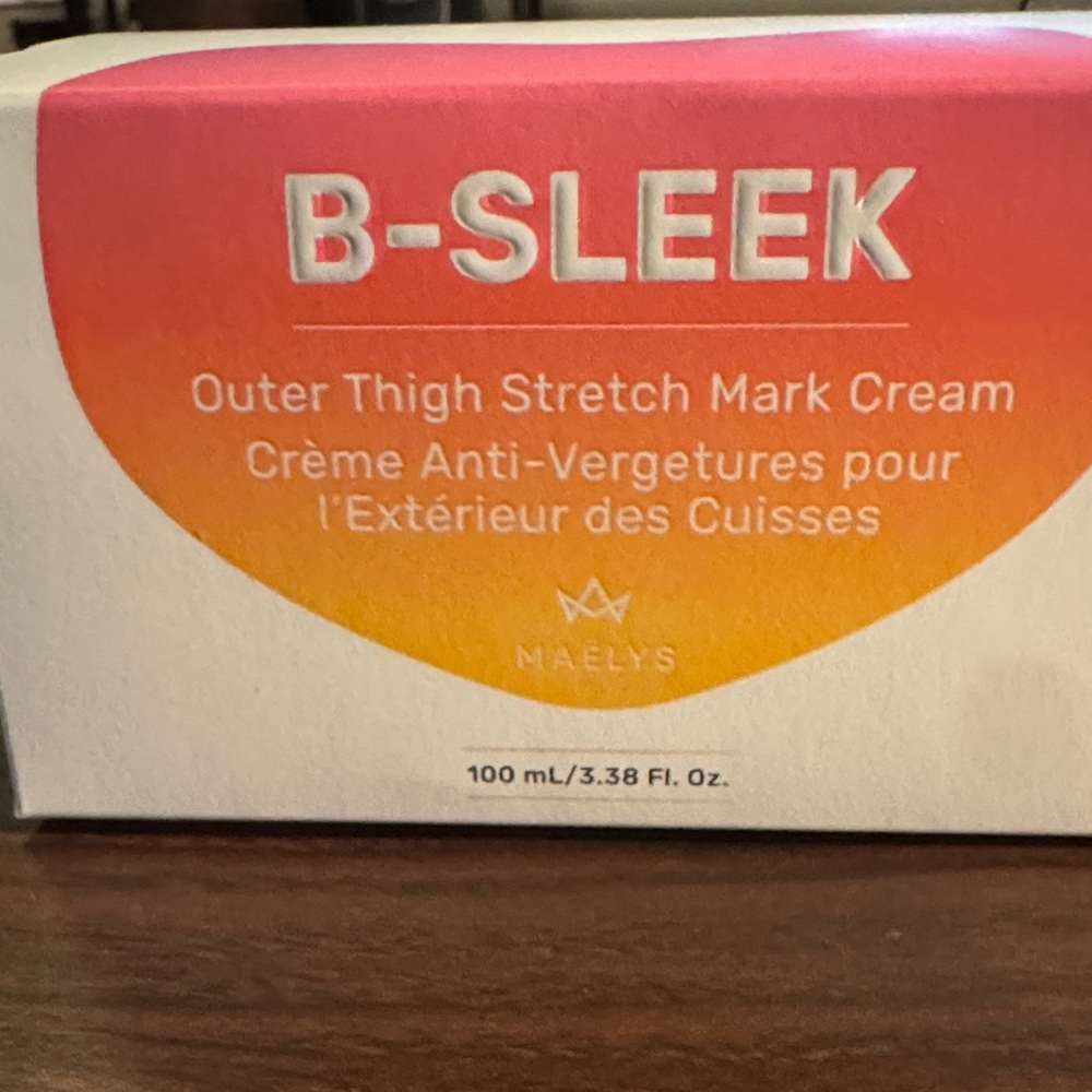 New In Box MAËLYS B-SLEEK Outer Thigh Stretch Mark Cream - Pink and Orange